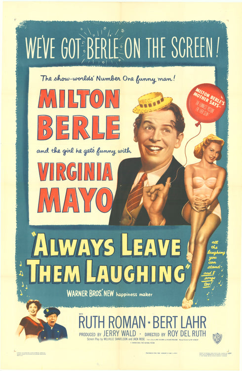 always leave them laughing 1949 one sheet poster folded
